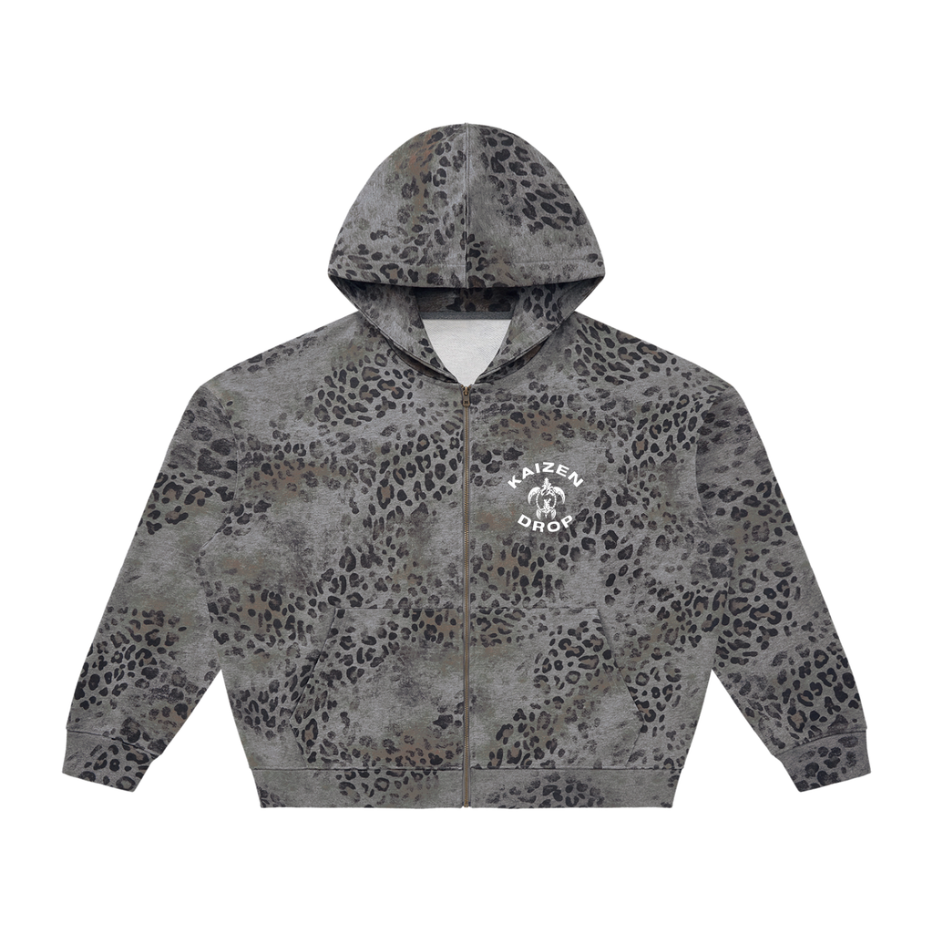 "Kurohyo X Bishuhyo" Unisex Leopard Full Zip Hoodie