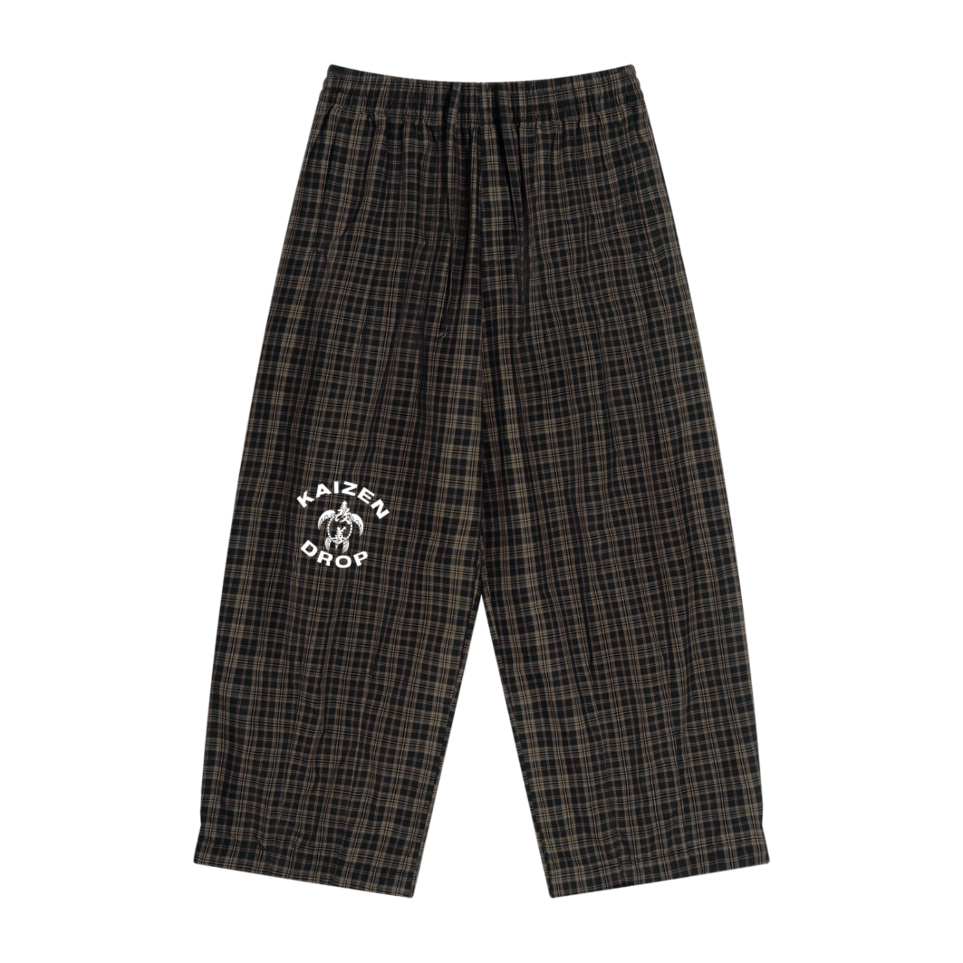[Turtle Crew] Unisex Plaid Wide Leg Pants