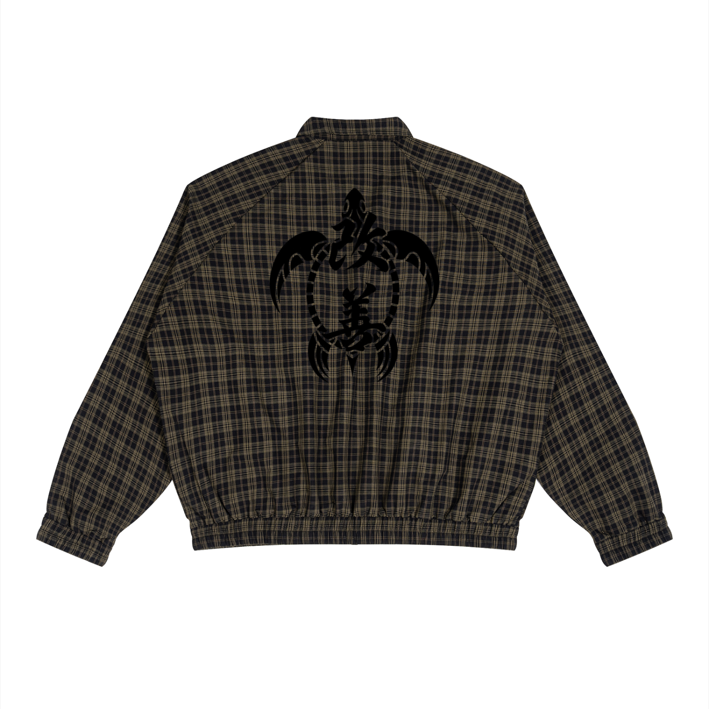 [Turtle Crew] Unisex Plaid Full-Zip Track Jacket
