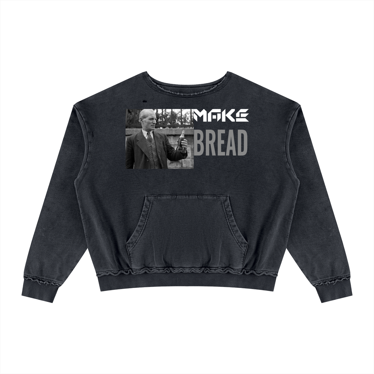 "Make Bread" Raw Edge Crewneck Sweatshirt