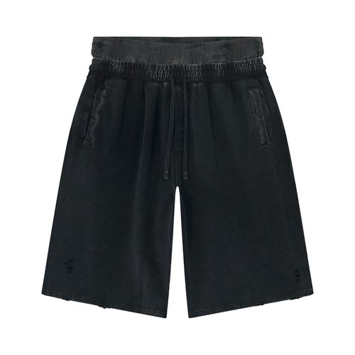"Emerald-Ryu" Vintage Wash Double Waistband Leg Shorts
