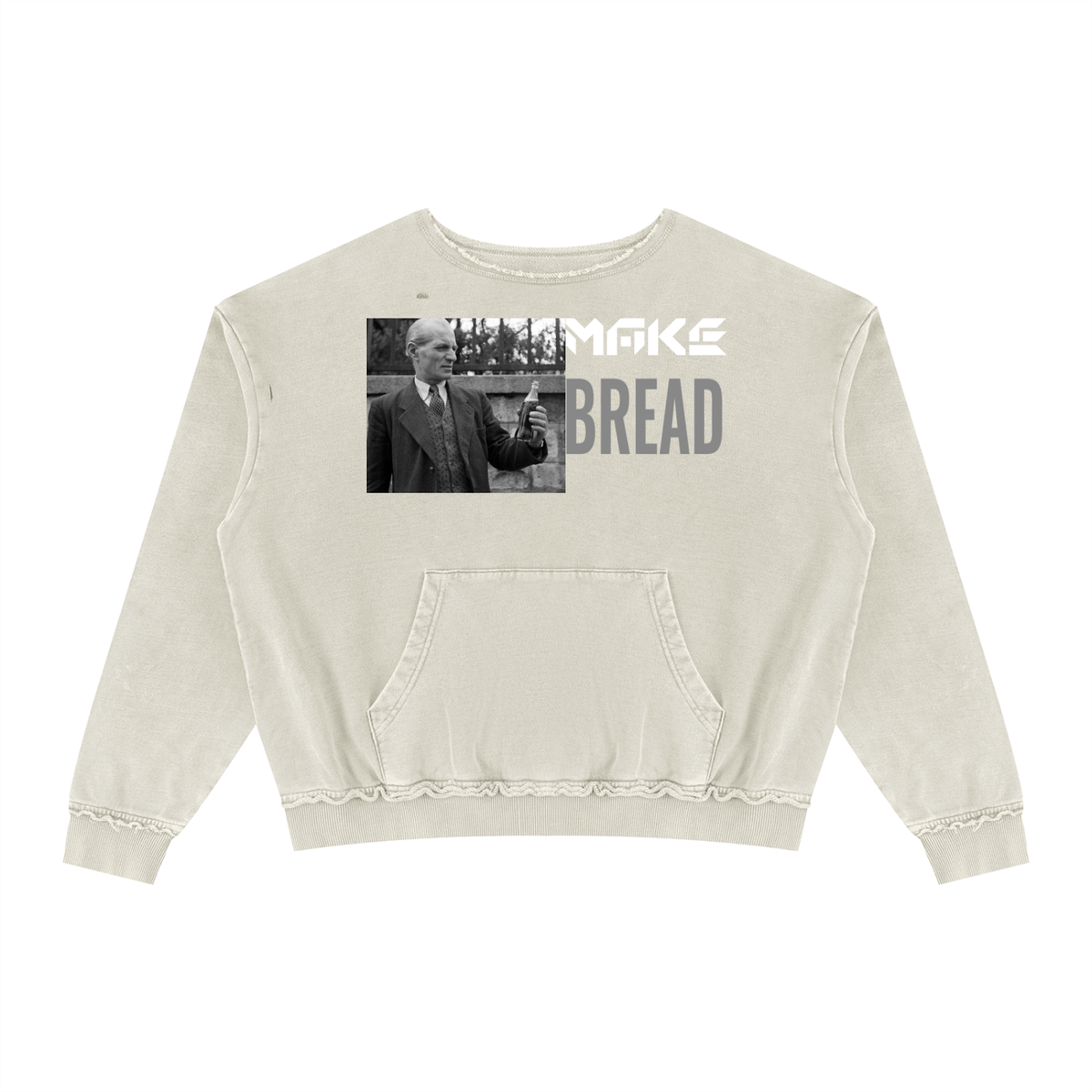 "Make Bread" Raw Edge Crewneck Sweatshirt