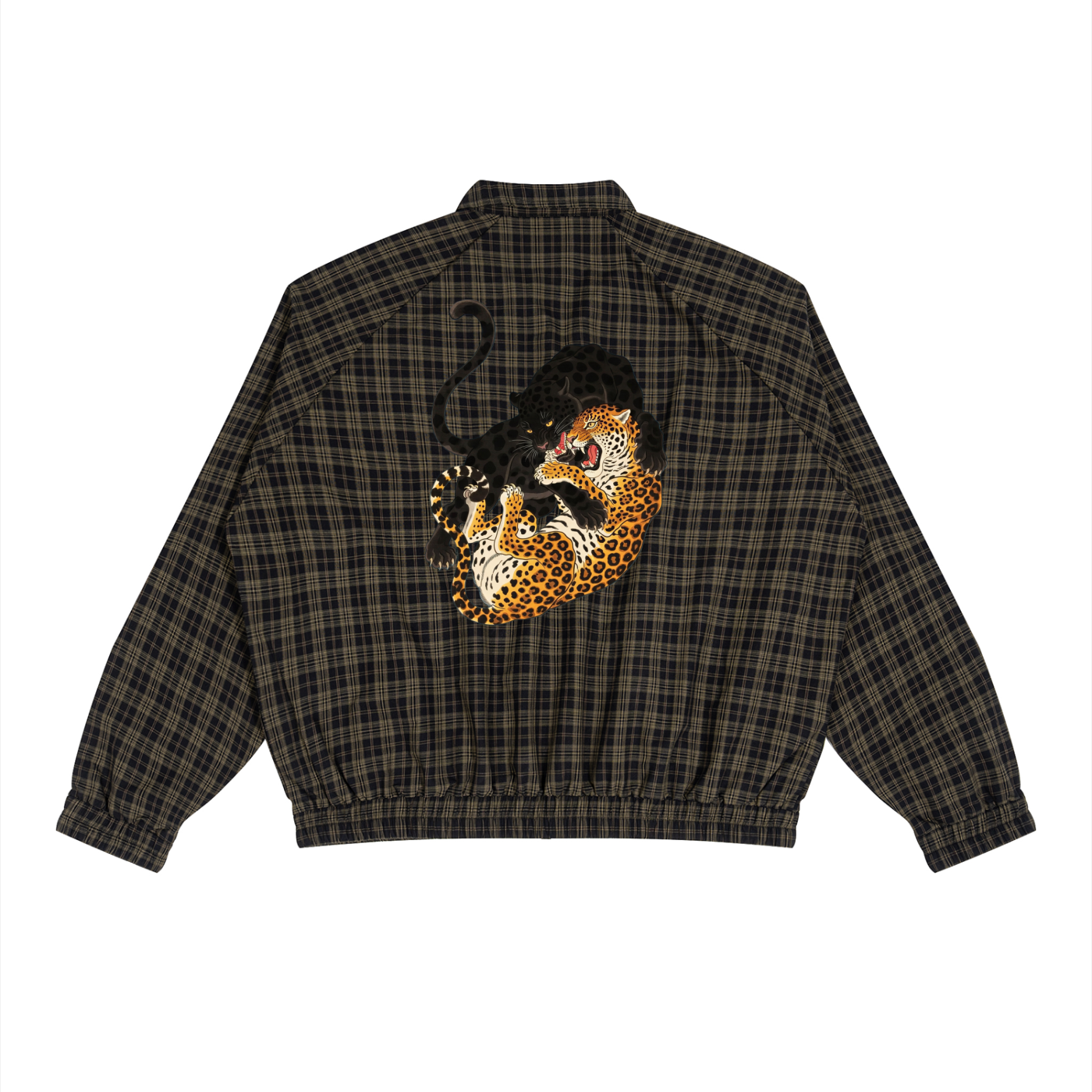 [Turtle Crew] Unisex Plaid Full-Zip Track Jacket