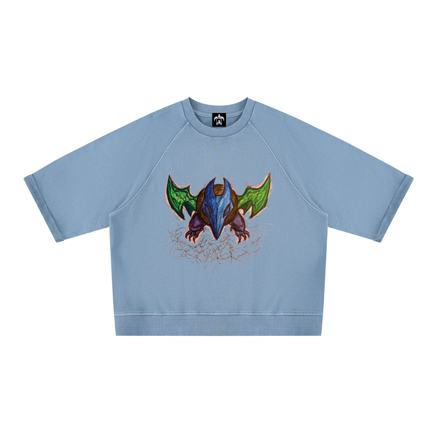 'Spatial Gargoyle' Boxy Short Sleeve Sweatshirt